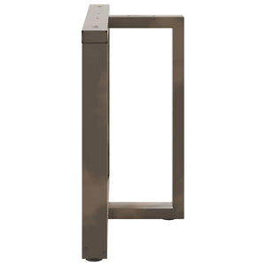 Matbordsben T-formade 2 st svarta 90x35x(72-73) cm stål