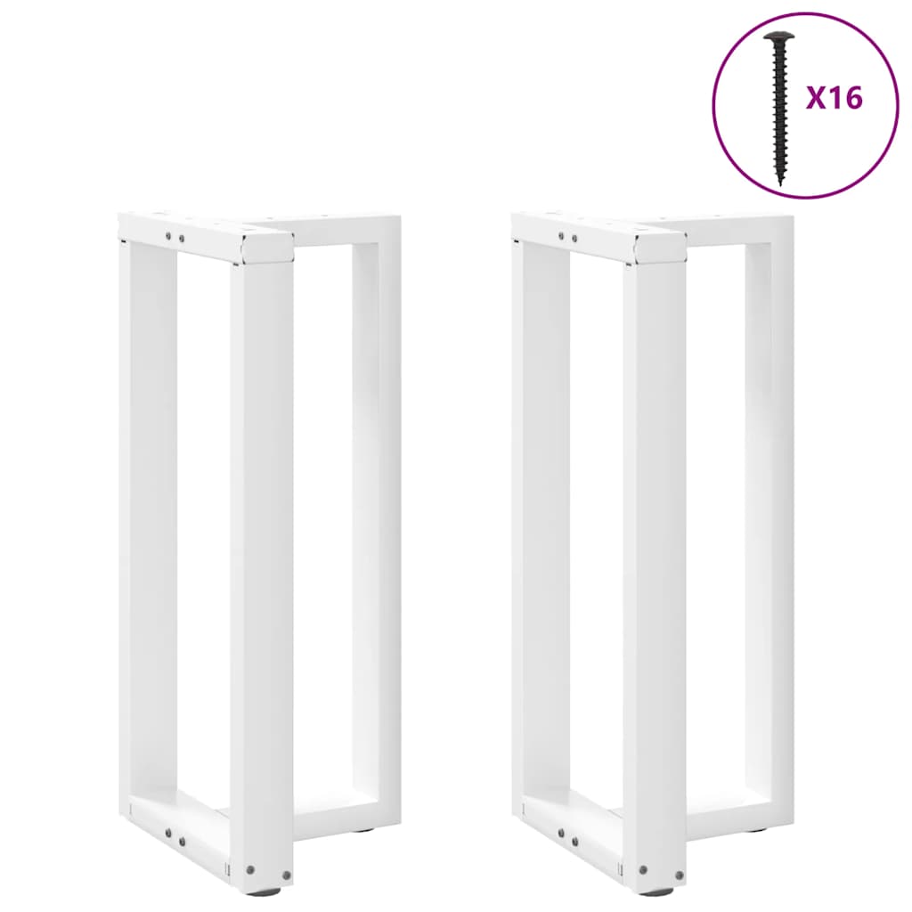Barbordsben T-formade 2 st vita 40x35x(90-91) cm stål