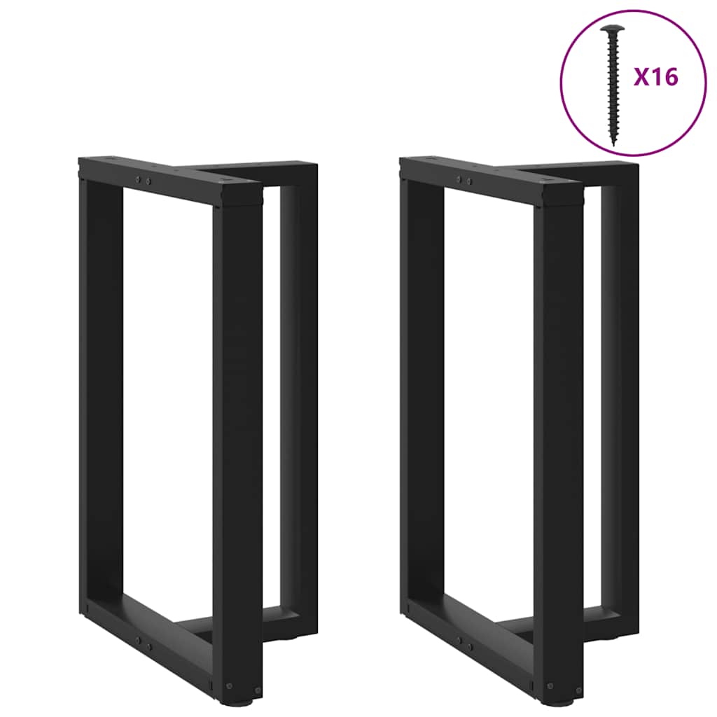 Barbordsben T-formade 2 st svarta 60x35x(90-91) cm stål