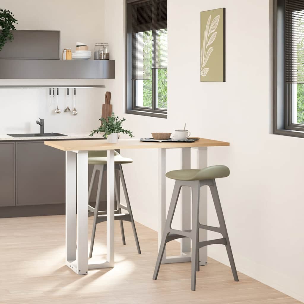 Barbordsben T-formade 2 st vita 40x35x(100-101) cm stål
