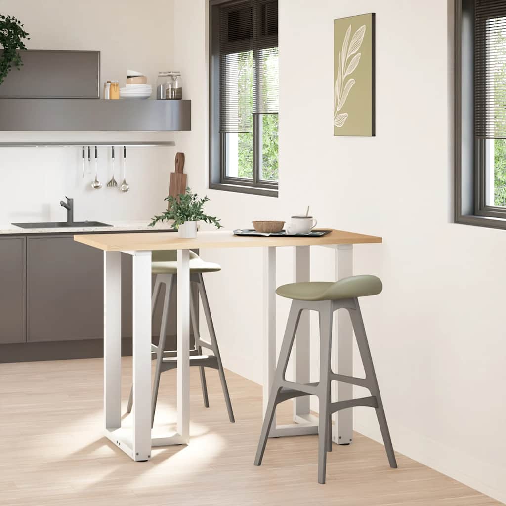 Barbordsben T-formade 2 st vita 60x35x(100-101) cm stål