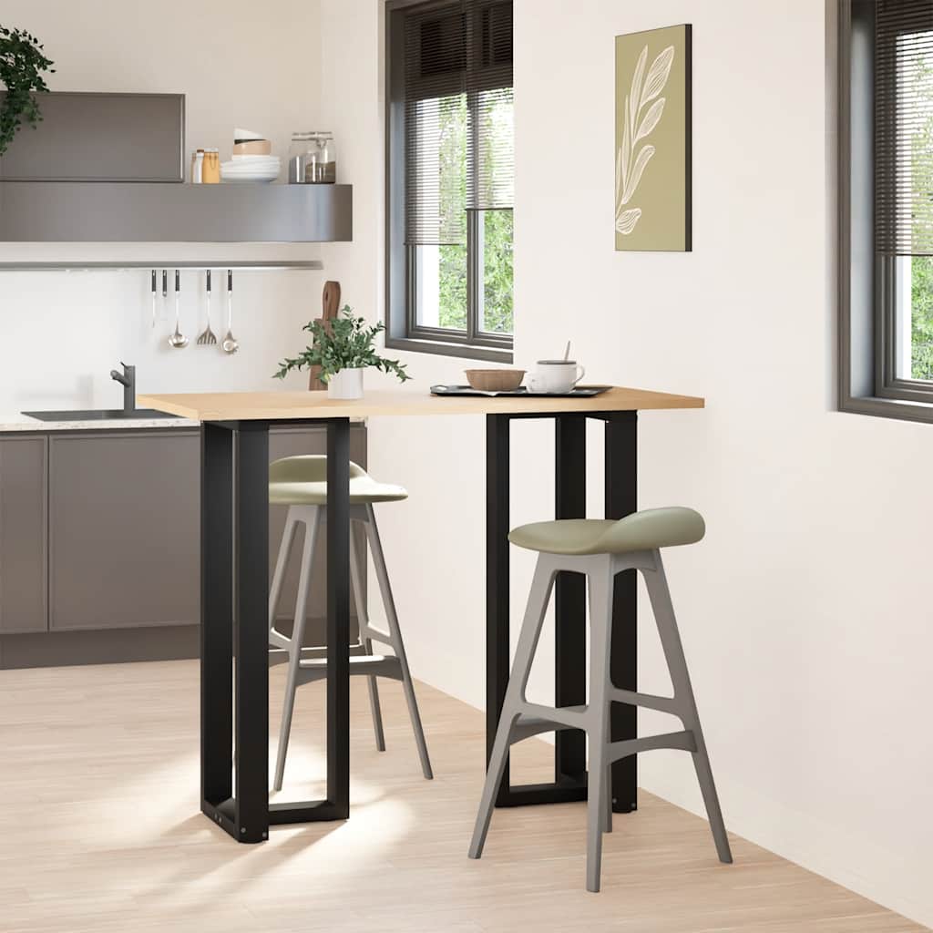 Barbordsben T-formade 2 st svarta 40x35x(110-111) cm stål