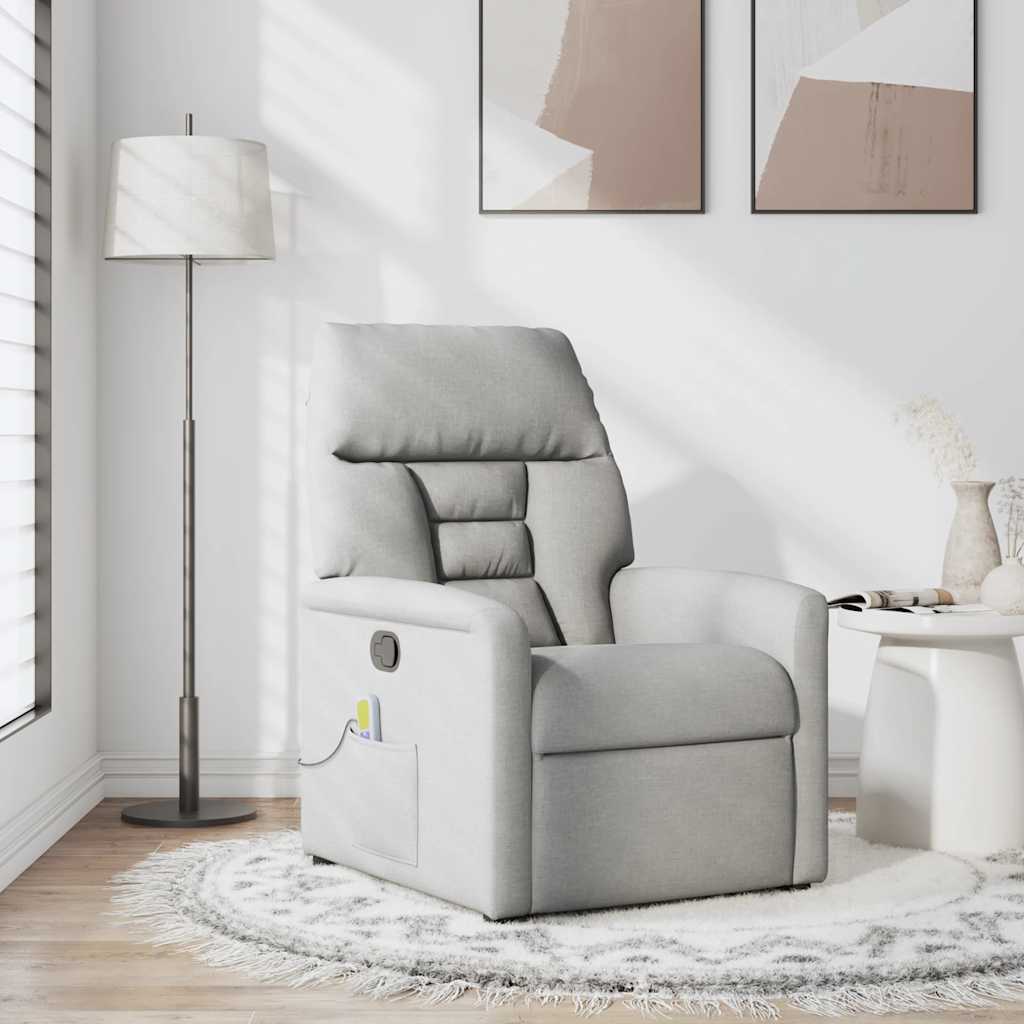 Massagefåtölj molngrå tyg