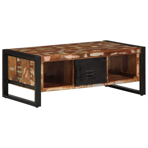 Soffbord flerfärgad 90x50x36 cm massivt återvunnet trä