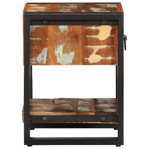 Sängbord 2 st flerfärgad massivt grovt mangoträ