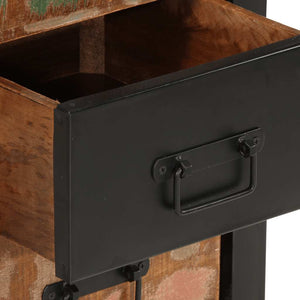 Byrå flerfärgad 40x40x75 cm massivt återvunnet trä