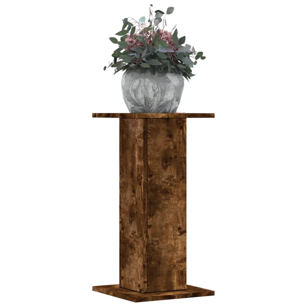 Växtställ 2 st rökfärgad ek 30x30x60 cm konstruerat trä