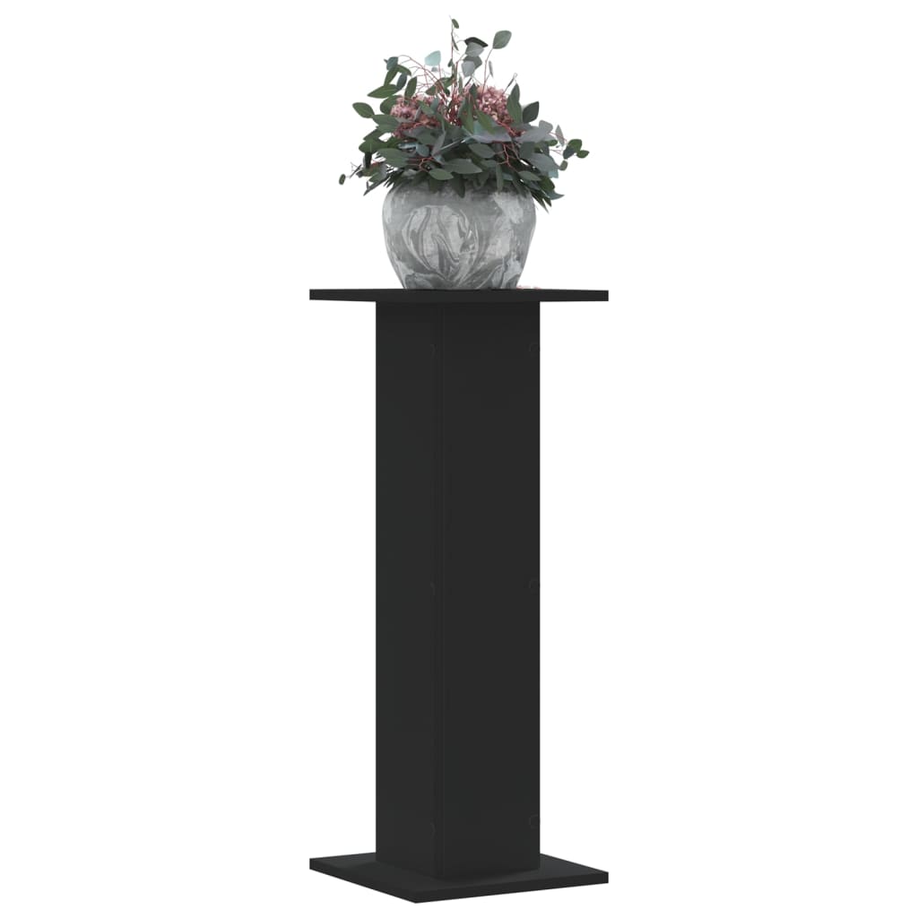 Växtställ 2 st svart 30x30x80 cm konstruerat trä