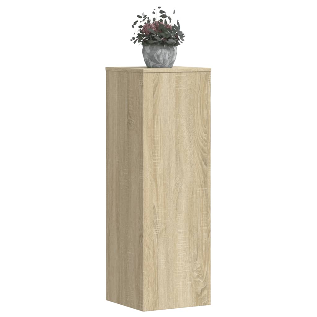 Växtställ 2 st sonoma-ek 33x33x100 cm konstruerat trä
