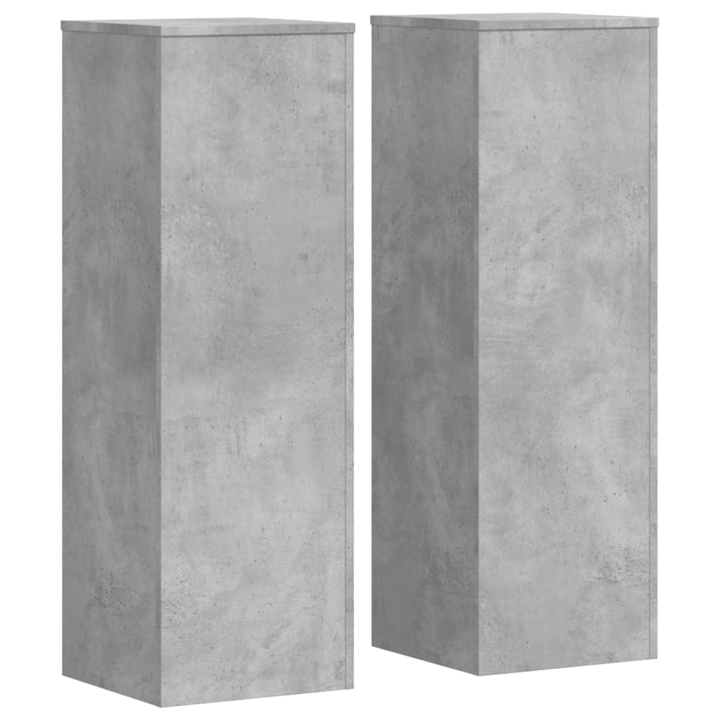 Växtställ 2 st betonggrå 33x33x100 cm konstruerat trä