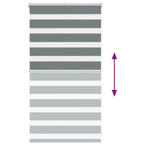 Rullgardin zebra mörkgrå 80x100 cm tyg bredd 75,9 cm polyester