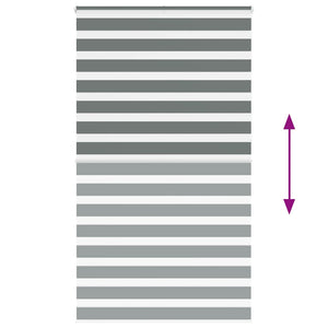 Rullgardin zebra mörkgrå 125x230 cm tyg bredd 120,9cm polyester