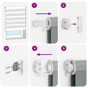 Rullgardin zebra 125x100 cm tyg bredd 120,9 cm polyester