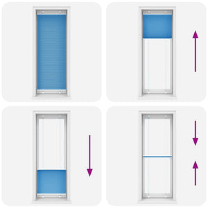 Plisserad persienn blå 75x200 cm tyg bredd 74,4 cm polyester