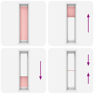 Plisserad persienn rosa 40x200cm tyg bredd 39,4cm polyester