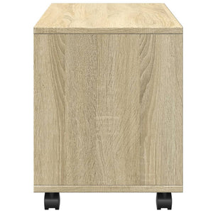 Skåp med hjul sonoma-ek 72x33x42,5 cm konstruerat trä