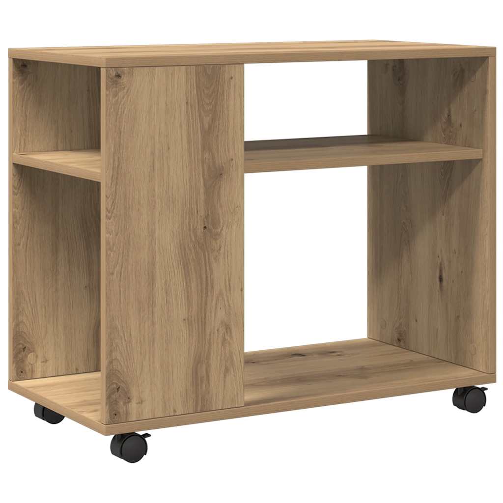Sidobord med hjul ek 70x35x60 cm konstruerat trä