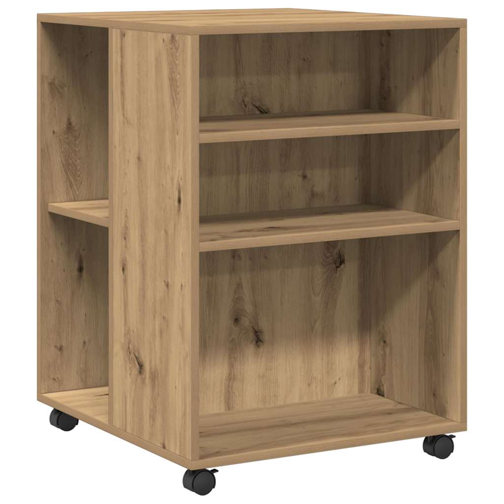 Sidobord med hjul ek 55x60x78 cm konstruerat trä