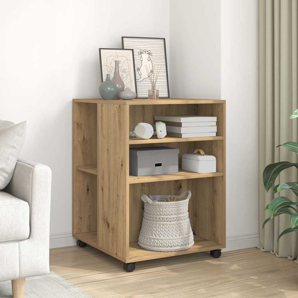 Sidobord med hjul ek 55x60x78 cm konstruerat trä