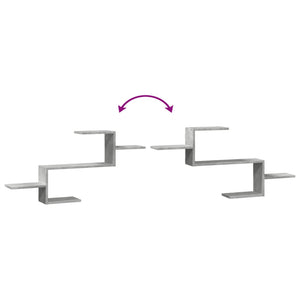 Vägghylla betonggrå 104x15x49 cm konstruerat trä