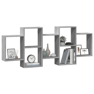 Vägghylla grå sonoma 159x18x65 cm konstruerat trä