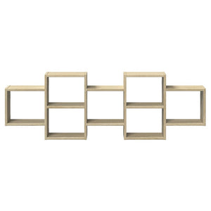 Vägghylla sonoma-ek 129x18x42 cm konstruerat trä