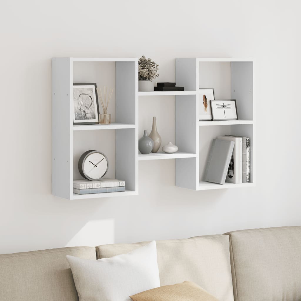 Vägghylla vit 96x18x60 cm konstruerat trä