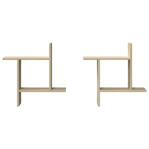 Vägghyllor 2 st sonoma-ek 50x12x50 cm konstruerat trä