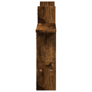 Vägghyllor 2 st rökfärgad ek 50x12x50 cm konstruerat trä