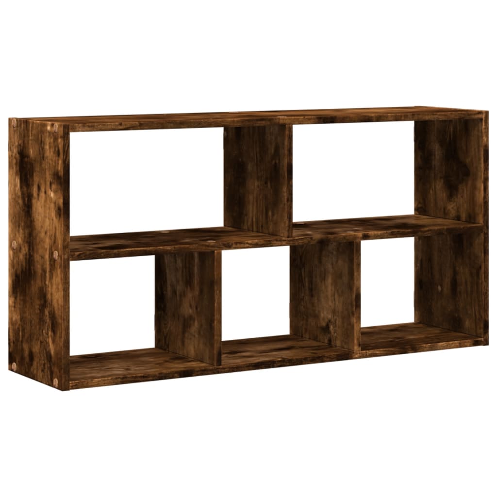 Vägghylla rökfärgad ek 100x25x50 cm konstruerat trä