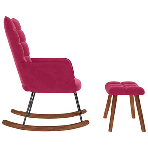 Gungstol med pall vinröd sammet