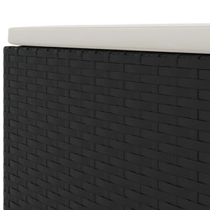 Loungegrupp för trädgården med dynor 4 delar svart konstrotting