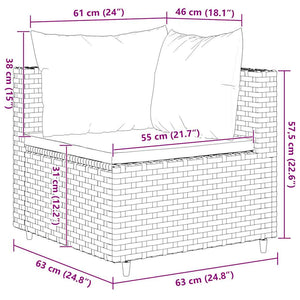 Loungegrupp för trädgården med dynor 9 delar svart konstrotting