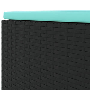 Loungegrupp för trädgården med dynor 8 delar svart konstrotting