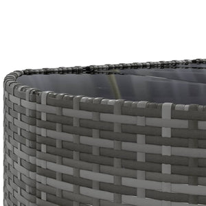 Loungegrupp för trädgården m dynor 9 delar grå konstrotting