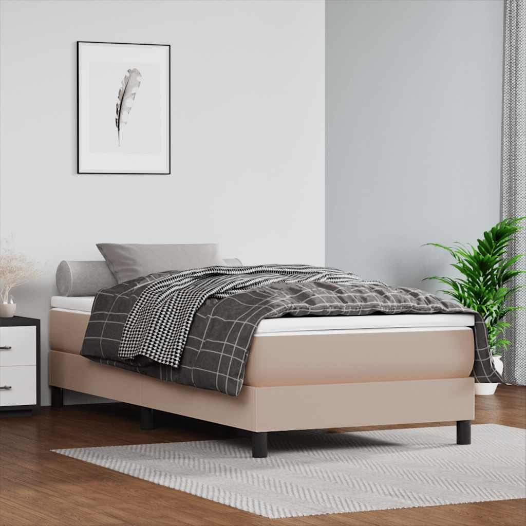 Pocketresårmadrass för barn medium cappucino 80x160 cm konstläder