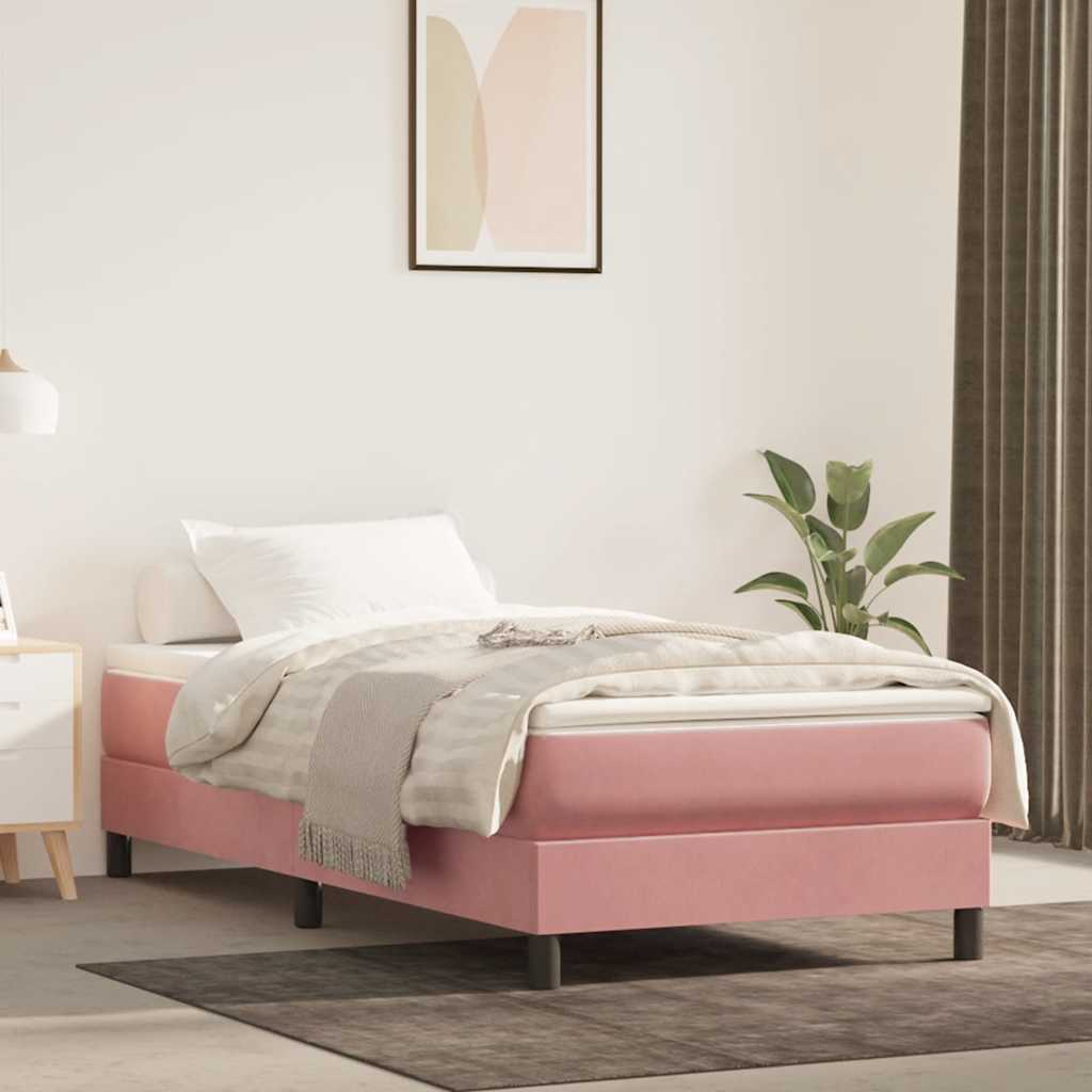 Pocketresårmadrass för barn medium rosa 80x160 cm sammet