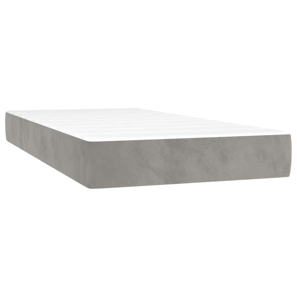 Pocketresårmadrass medium ljusgrå 80x210x20 cm sammet