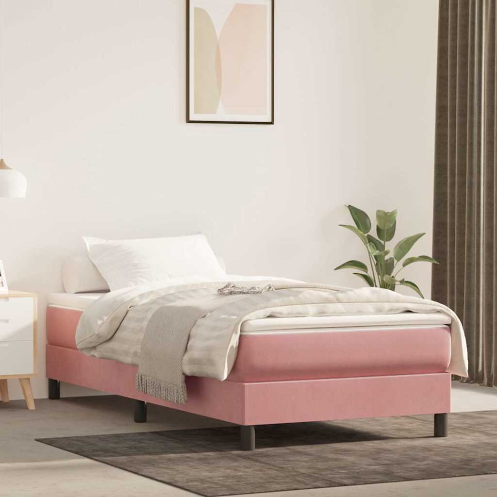 Pocketresårmadrass medium rosa 80x210x20 cm sammet