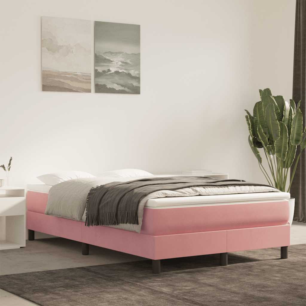 Pocketresårmadrass medium rosa 120x210x20 cm sammet