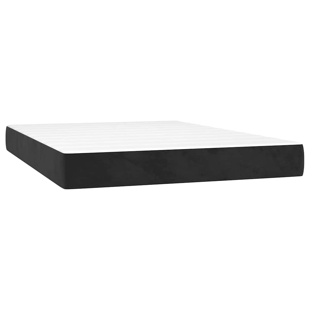 Pocketresårmadrass medium svart 140x210x20 cm sammet