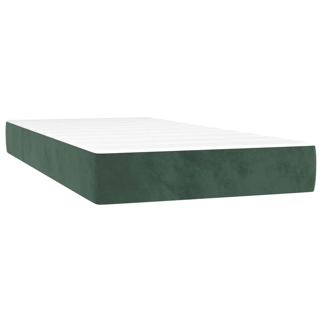 Pocketresårmadrass medium mörkgrön 80x220x20 cm sammet