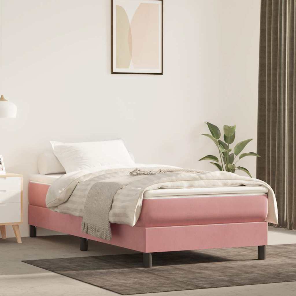 Pocketresårmadrass medium rosa 80x220x20 cm sammet