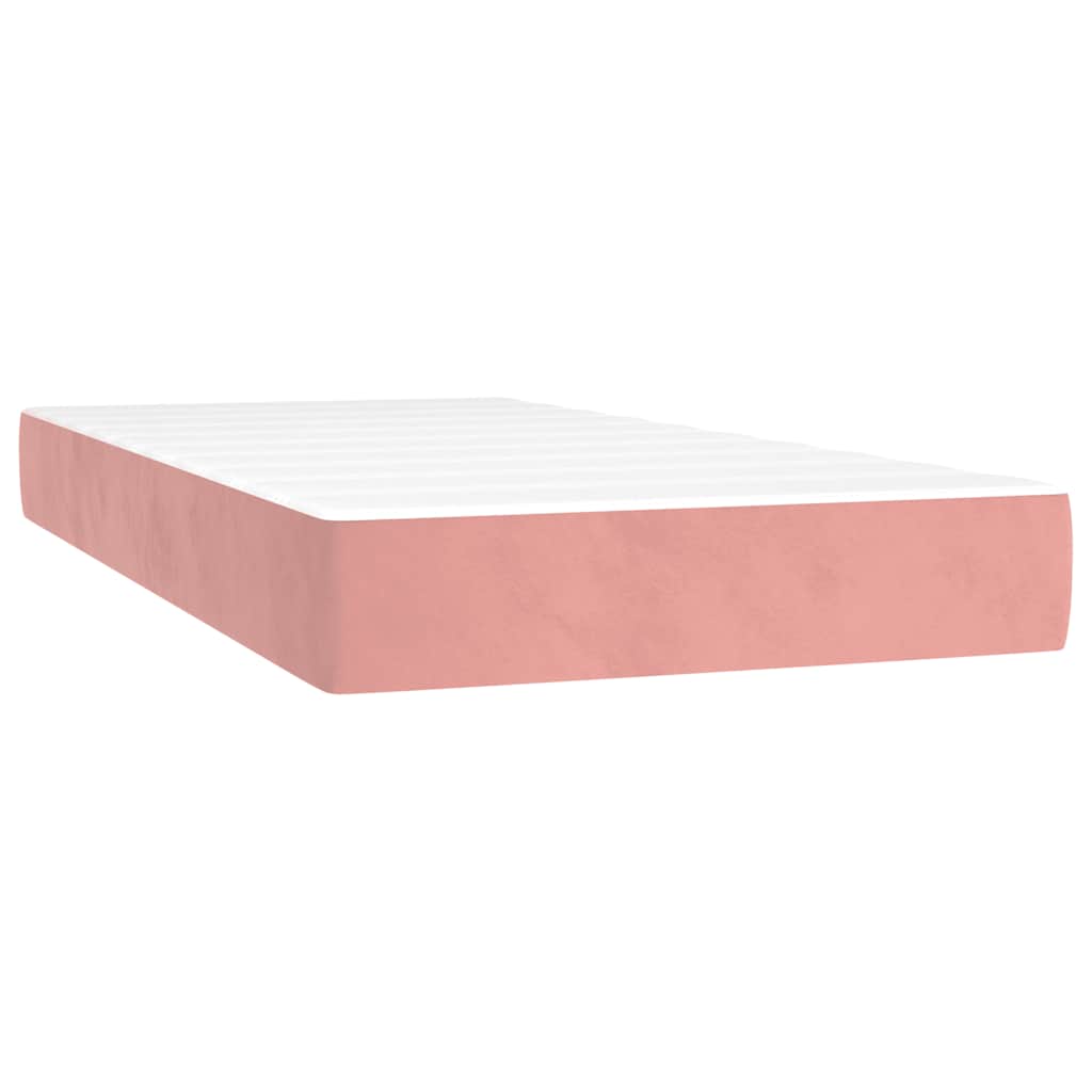 Pocketresårmadrass medium rosa 90x220x20 cm sammet