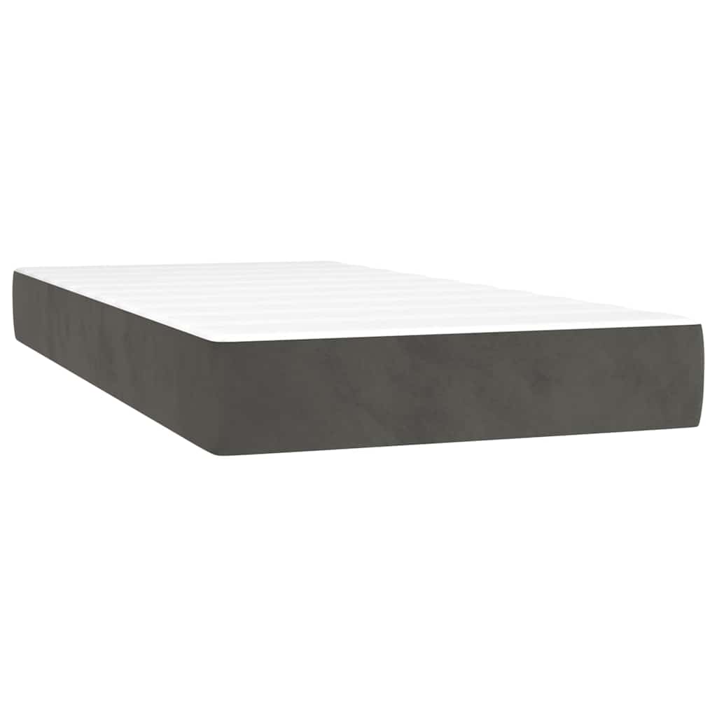 Pocketresårmadrass medium mörkgrå 100x220x20 cm sammet