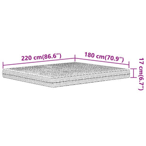 Skummadrass vit 180x220 cm hårdhet H2 H3