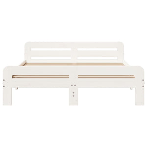 Sängram utan madrass vit 140x200 cm massiv furu