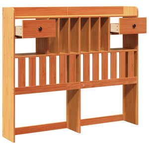 Huvudgavel med förvaring vaxbrun 135 cm massiv furu