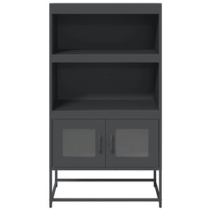 Highboard antracit 68x39x123 cm stål