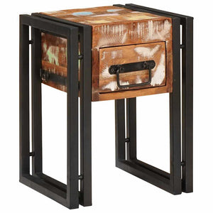 Sidobord med låda 30 x 30 x 40 cm Solid återvunnen trä